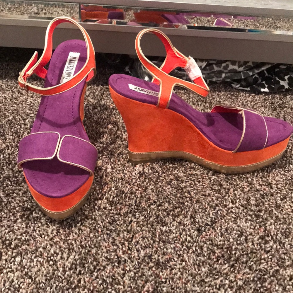 Jennifer Lopez Color Block Wedges